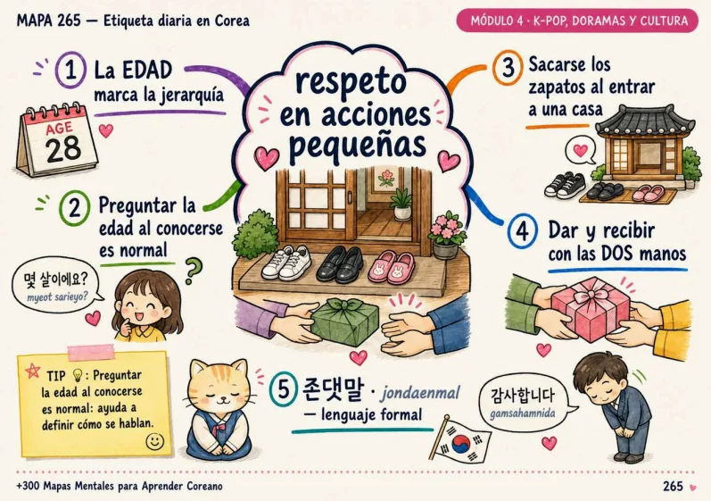 Mapa mental de cultura: la etiqueta diaria en Corea